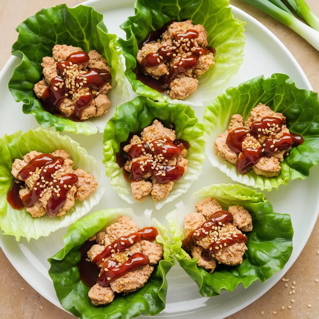 Low-carb ground chicken lettuce wraps for a fresh and healthy meal.