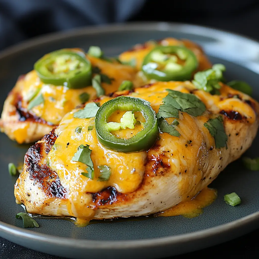 A spicy chicken steak topped with melted cheddar and jalapeños.