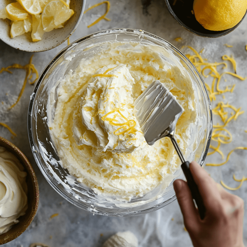 Layering Limoncello-soaked ladyfingers and mascarpone cream.