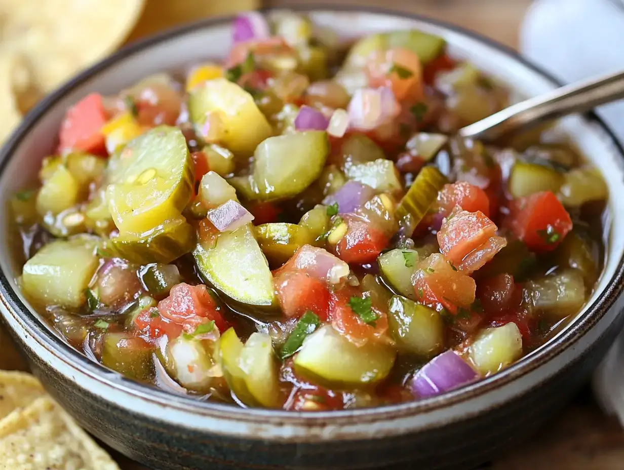 What does Pickle de Gallo taste like? Tangy and crunchy salsa with pickles
